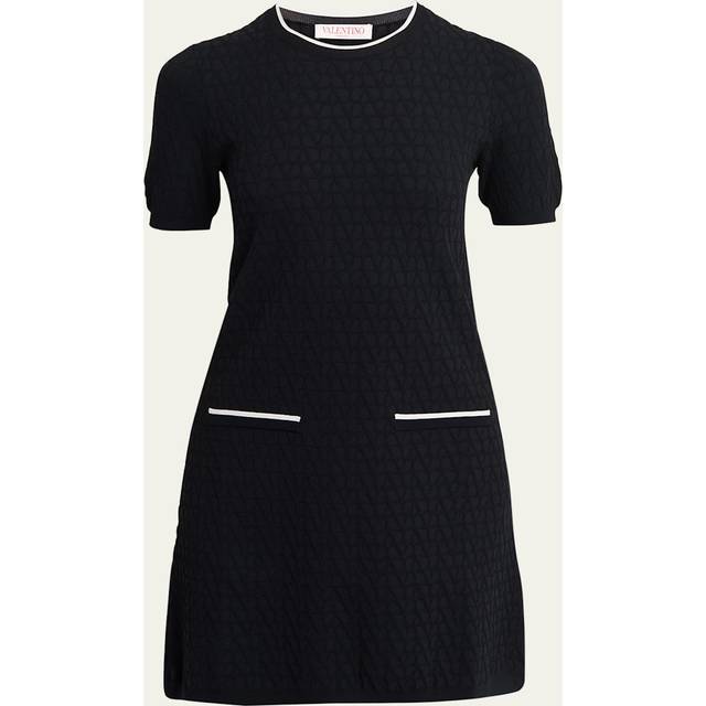 Valentino Garavani, Short Dresses, female, Blue, S, Elegant Black Dress with Unique Design