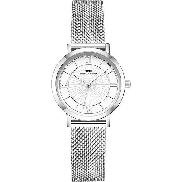 (B3201-WE-SR-SS) IBSO Women Watch Fashion Geneva Designer Japan Quartz Sliver Stainless