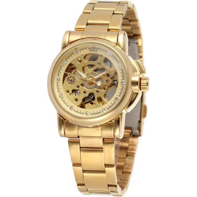 Luxury Gold Skeleton Automatic Watches for Women Fashion Business Mechanical