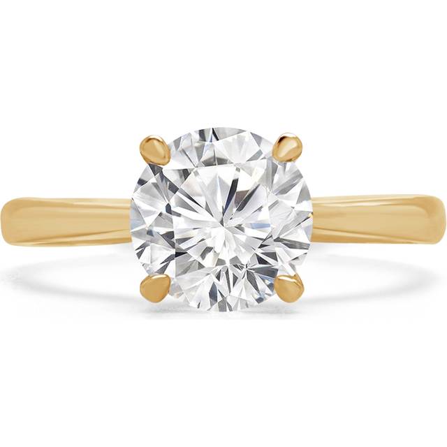 Majesty Diamonds MD240175-7.5 1.1 CT Round Lab Created Diamond Tapered Solitaire Engagement Ring in 14K Yellow Gold - Size 7.5