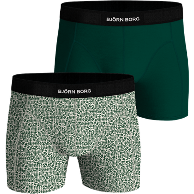 Bjorn Borg Premium Cotton Stretch Boxer Brief 2-pack - Green/White - XX-Large * Kampanj *