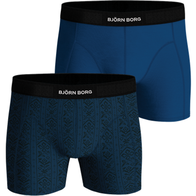 Bjorn Borg Premium Cotton Stretch Boxer Brief 2-pack - Black/Blue - XX-Large * Kampanj *