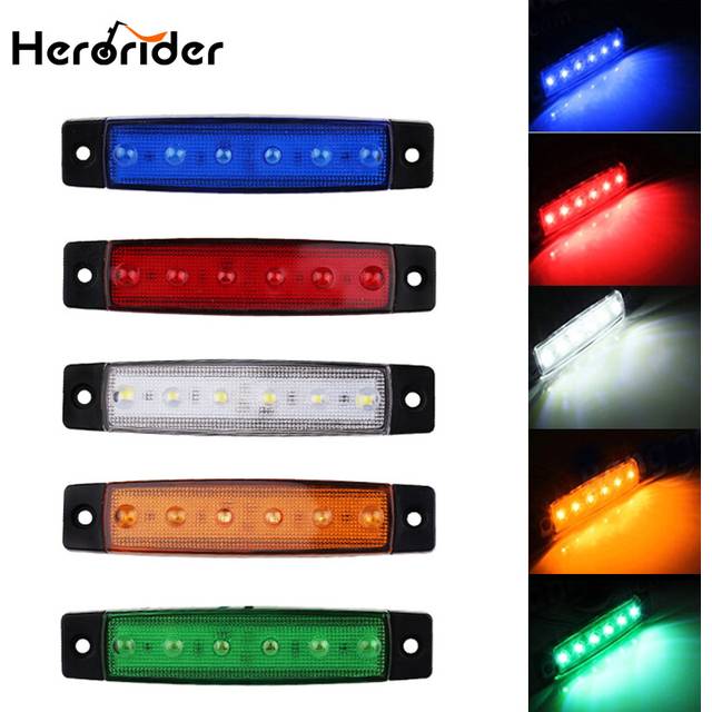12V 24V 6 SMD LED Bus Truck Trailer Lorry Side Marker Indicator car light