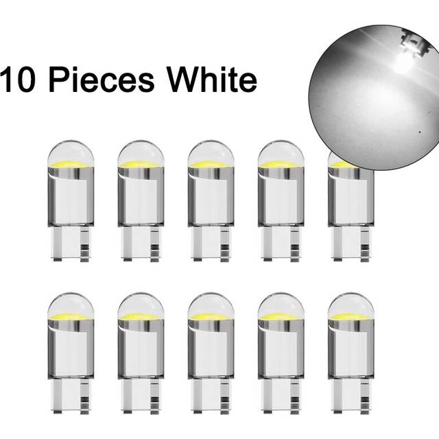 10 PCS LED COB Bulb T10 W5W Signal car light 12V 7500K White Auto Interior