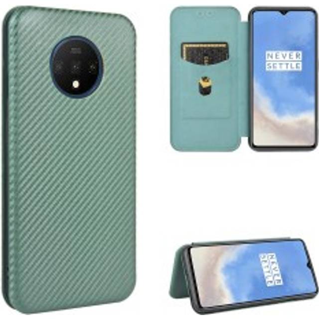 OnePlus 7T Flipfodral Kortfack CarbonDreams Grön