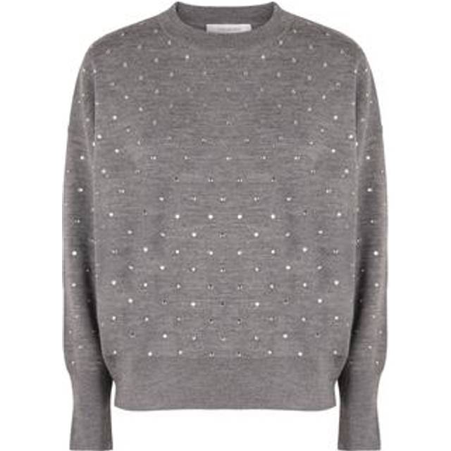 Rabanne, Stickade tröjor & koftor, Dam, S, Rhinestone Wool Sweater
