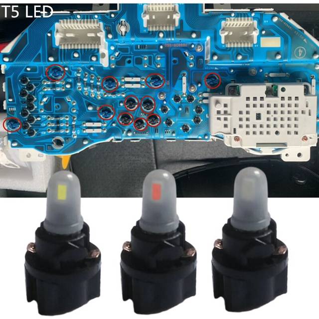 10Pcs T5 T6.5 W1.2W LED Bulb Canbus Dashboard Instrument car lighting12V