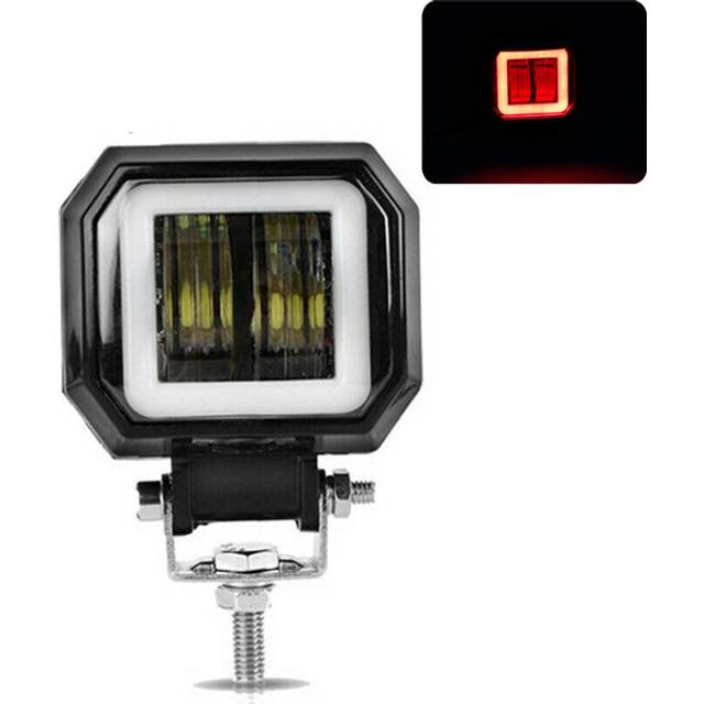 (1pcs-20W-square-red) Nlpearl 12V 24V LED Angel Eyes Headlights Spotlight For Truck Car Boat