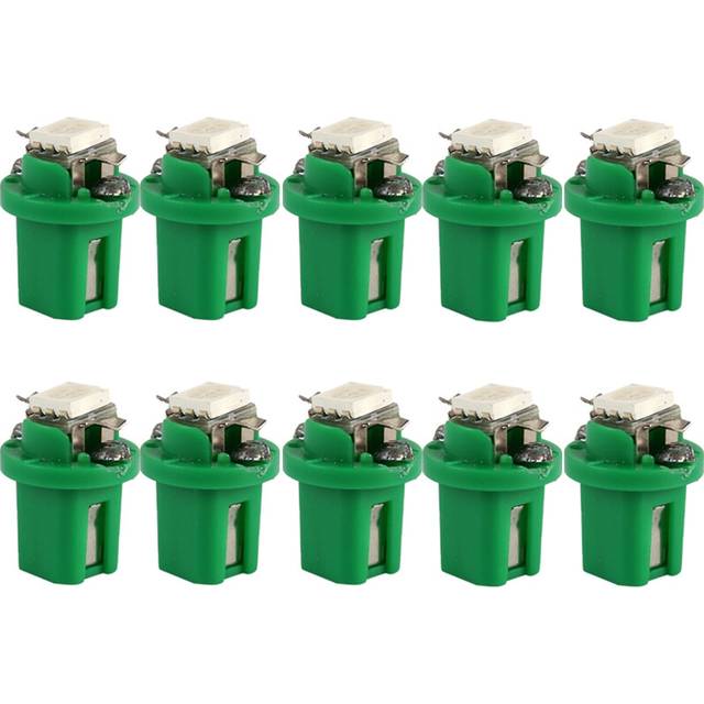 (10pcs green) 10Pcs T5 B8.5d LED car light Dashboard Speed car lights Bulb s Interior