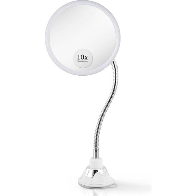 Flexible 10X Magnifying Makeup Mirror with Height-Adjustable Gooseneck and 360 Swivel Suction Cup for Precise Make Up and Beauty Routines - 17cm x