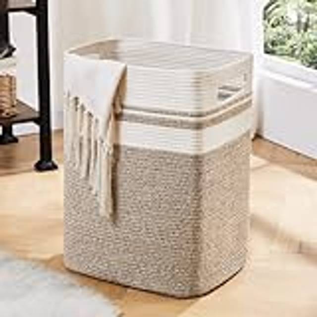 OIAHOMY Laundry Hamper-Laundry Basket Tall cotton Storage Basket with