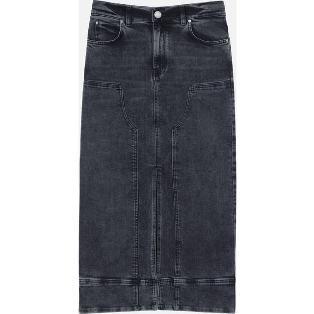 Vintage Wash Denim GREGORIANA Midi Skirt with Front Slit size 40 (40)