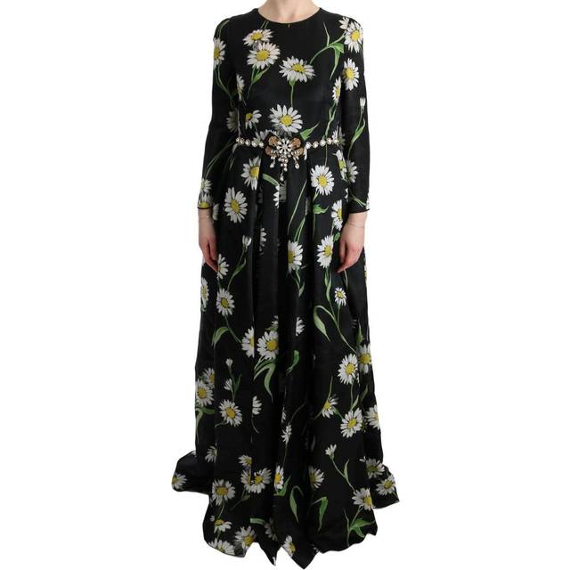 Dolce & Gabbana Multicolor Silk Sunflower Print Long Maxi Dress - IT38|XS (IT40|S)