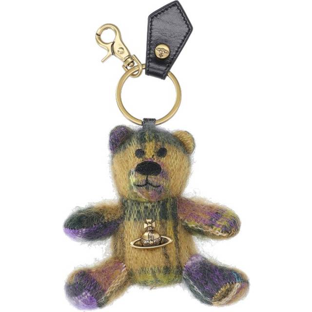 Vivienne Westwood Teddy Bear Tartan Gold-Tone Keyring - Multi