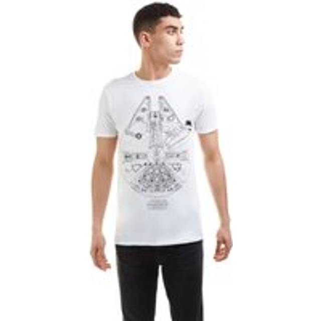 Star Wars Millenium Lines Cotton Mens T-Shirt White