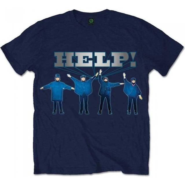 The Beatles Unisex Adult Help! Cotton Crop T-Shirt M blue