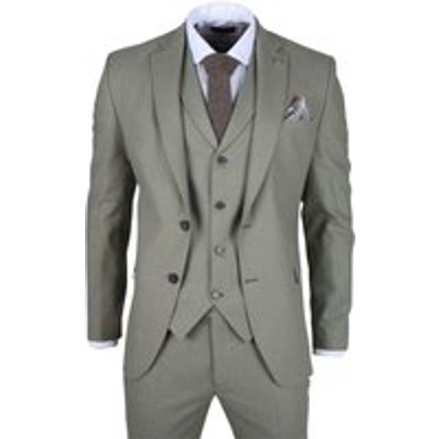 TP-20 - 3 Piece Linen Summer Suit - Green - 44R