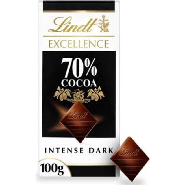 (Pack of 5)Lindt Excellence Dark 70% Cocoa Chocolate Bar 100G