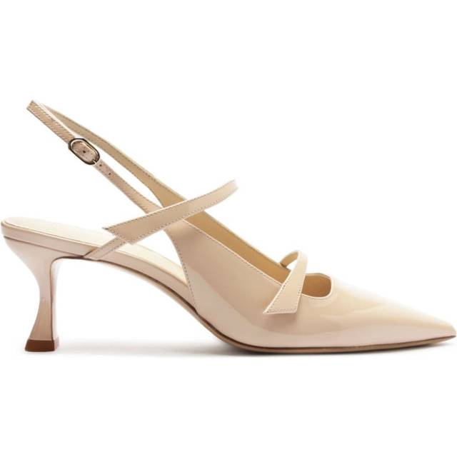Alexandre Birman - Tita 60mm slingback pumps - women - Leather/Calf Leather/Patent Leather - 39 - Neutrals