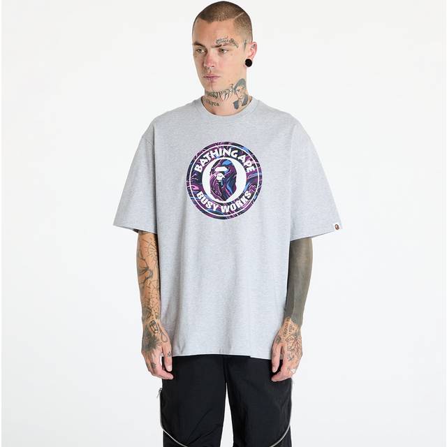 T-shirt A BATHING APE Marbling Camo Busy Works Relaxed Fit Tee Gray XL (XL)