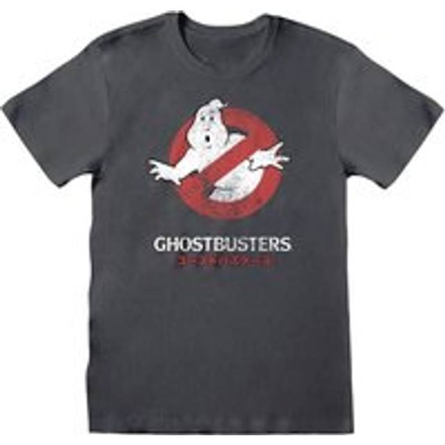 (S, Charcoal) Ghostbusters Unisex Adult Japanese Logo T-Shirt