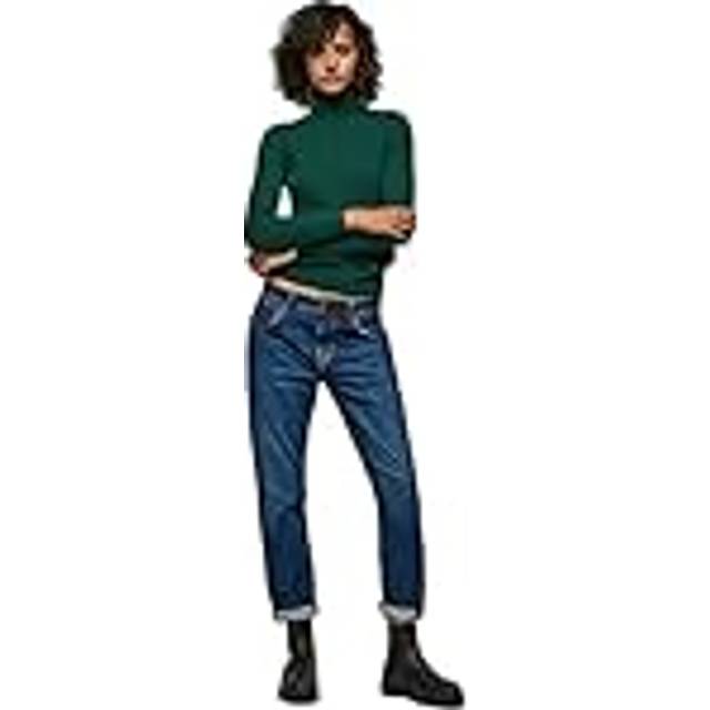 Violet Straight Jeans with Taper and High Waist - dark blue - W27 L28