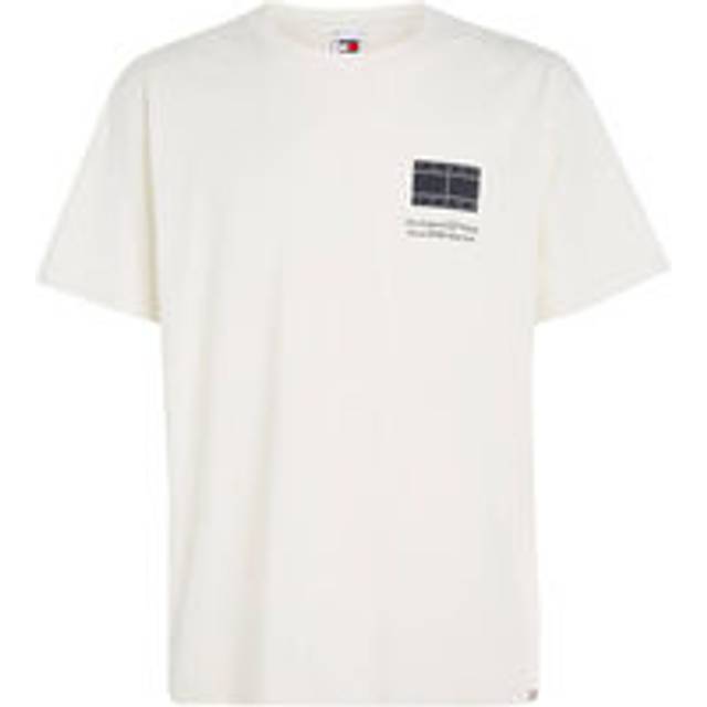 T-shirt Tommy Jeans Printed Flag Logo T-Shirt Ancient White S (S)
