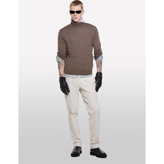 SISLEY Wool Blend Roll Neck Jumper, Brown