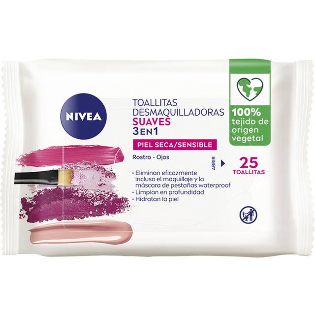 Gentle 3-in-1 Makeup Removal Wipes Nivea 25 units
