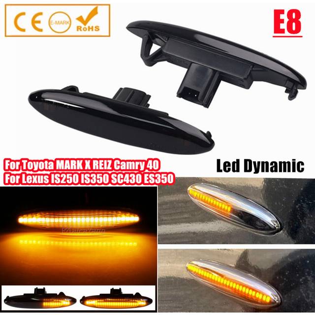 2PCS Led Dynamic Side Marker Turn Signal car light For Lexus IS250 IS350