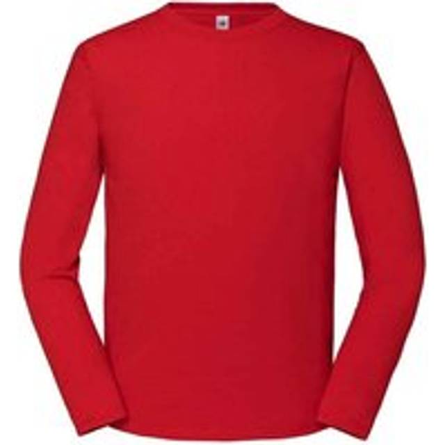 (S, Red) Fruit of the Loom Mens Iconic Long-Sleeved T-Shirt