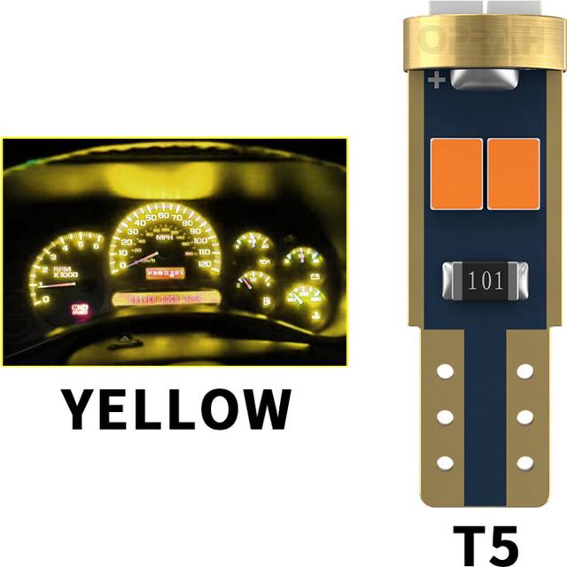Oprah 10pcs T5 LED Bulb W3W W1.2W Led Canbus Interior car lights Dashboard