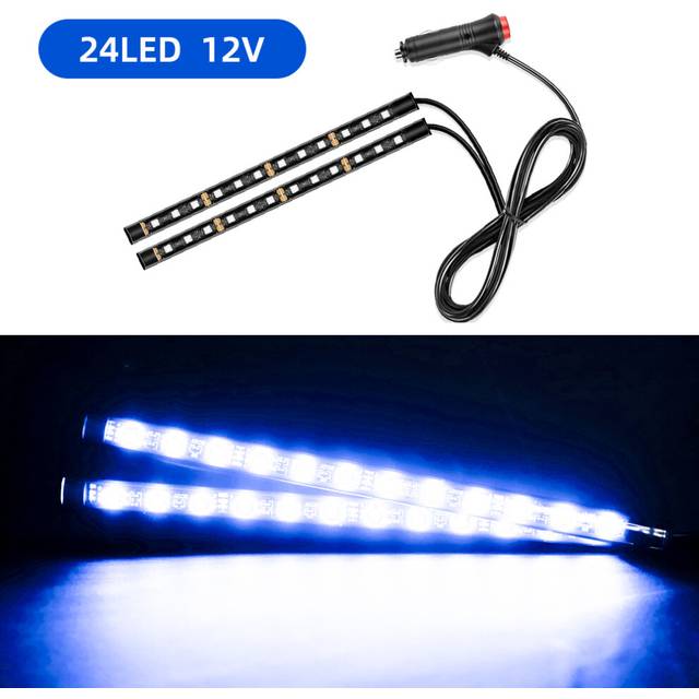 car lights 24 Led Bar Automotive Strip Universal Mood Foot car light Cigarette