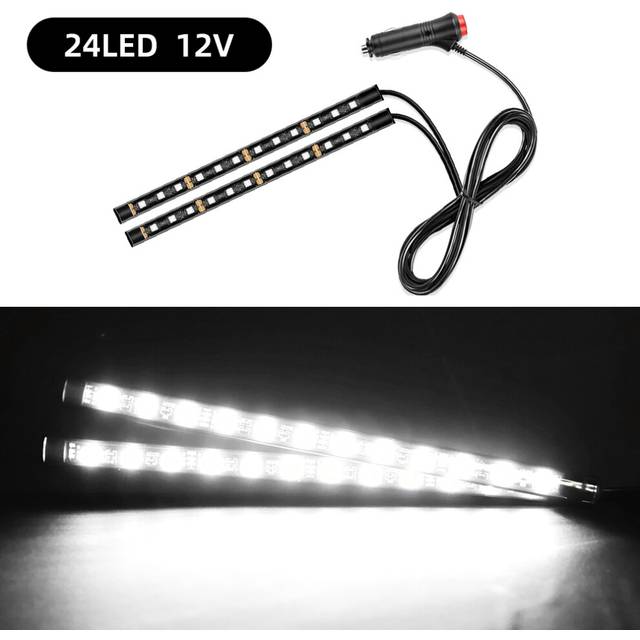 car lights 24 Led Bar Automotive Strip Universal Mood Foot car light Cigarette