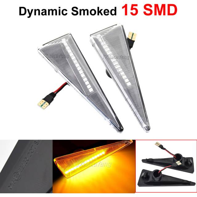 2Pcs Dynamic LED Flashing Turn Signal Side Marker car light For Renault
