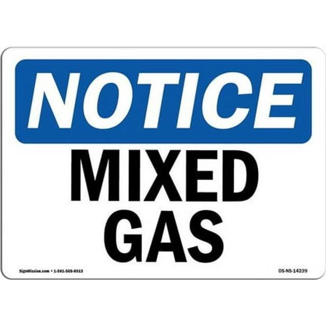 SignMission OS-NS-A-1218-L-14239 12 x 18 in. OSHA Notice Sign - Mixed Gas