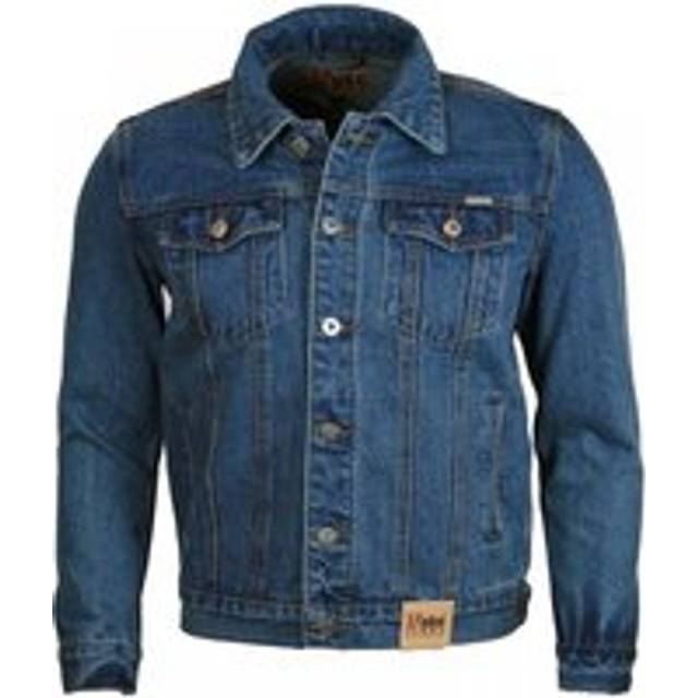 (Medium, Stonewash) Duke Mens Western Trucker Style Denim Jacket