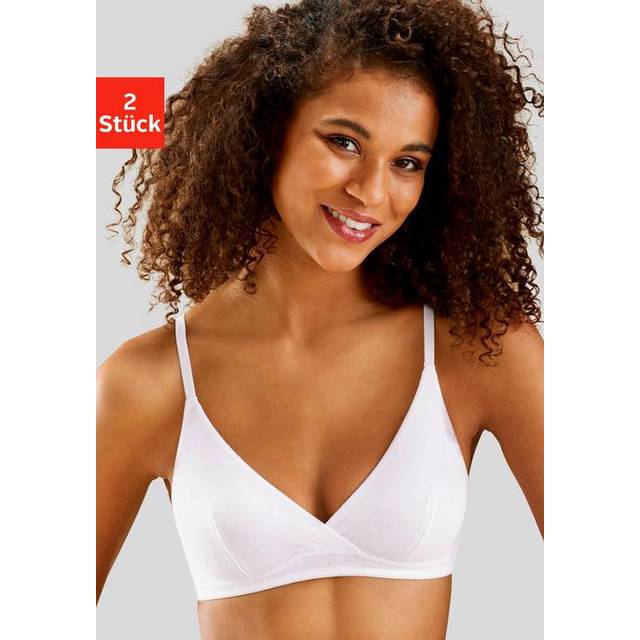 Petite Fleur Pack of 2 Nursing Soft Bras - Black / White