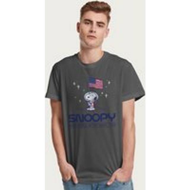 Snoopy Moon Landing Planting Flag Peanuts T-Shirt - Dark Grey - XXL