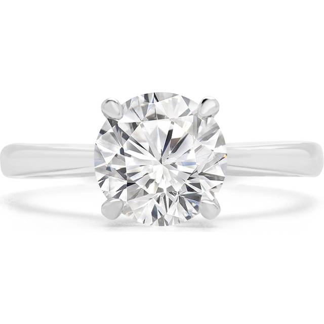 Majesty Diamonds MD240104-7.5 0.5 CT Round Lab Created Diamond Cathedral Solitaire Engagement Ring in 14K White Gold - Size 7.5