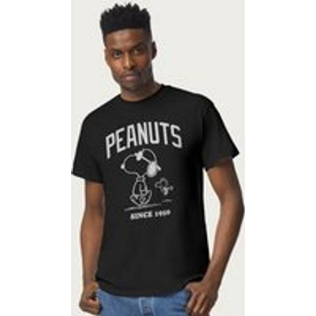Snoopy And Woodstock Outline Peanuts T-Shirt - Black - XL