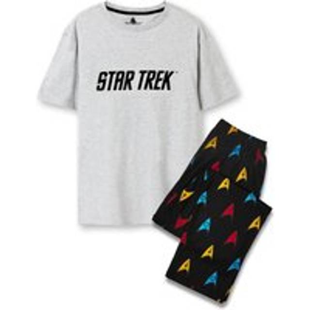(XX-Large) Star Trek Short Sleeve Long Leg Pyjama Set (Mens Black)
