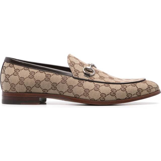 Gucci - Horsebit-detailed GG-canvas loafers - men - Canvas/Rubber/Leather/Calf Leather/Brass - 7 - Neutrals