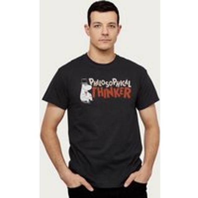 Moomin Moominpappa Drinking Philosophical Thinker Fathers Day T-Shirt - Black - L