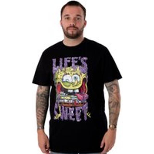 (X-Large) SpongeBob SquarePants Short Sleeved T-Shirt (Mens Black)