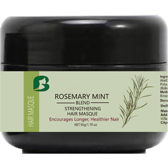 Organic Rosemary Mint Strengthening Hair Masque, Rosemary Hair Mask Natural for Dry Damaged Hair, Hydrating Hair Moisturizer Rosemary Strengthening