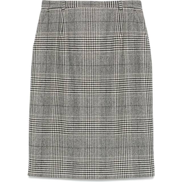 Dolce & Gabbana - glen plaid-check midi skirt - women - Wool/Cashmere/Silk/Elastane - 40 - Black