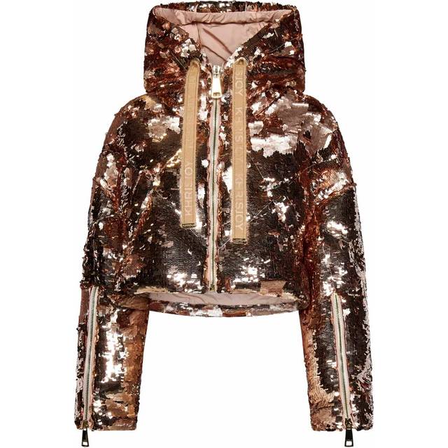 Khrisjoy Women's Embellished Polyester Khris Down Jacket in Pink | KWF24R0604PS0001 Color NUD020 (One Size)