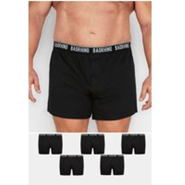 Size 4Xl Mens Badrhino Big & Tall 5 Pack Black Button Up Loose Fit Boxers Big & Tall - 4XL
