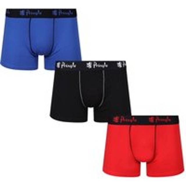 Mens 3 Pack Pringle Combed Cotton Trunks Blue / Black / Red L - Assorted